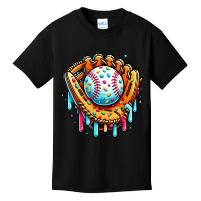 Ice Cream Drip Baseball Stuff Baseball Drip For Boy Graphic  Kids T-Shirt