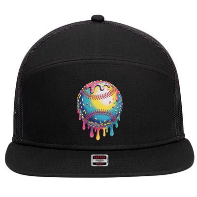 Ice Cream Drip Baseball Stuff Baseball Drip For 7 Panel Mesh Trucker Snapback Hat