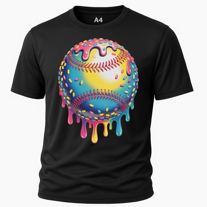 Ice Cream Drip Baseball Stuff Baseball Drip For Cooling Performance Crew T-Shirt