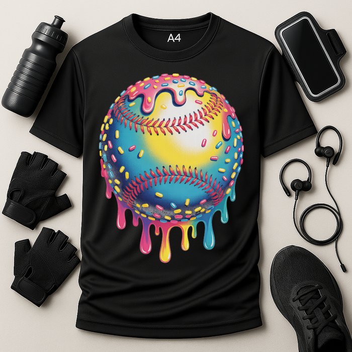 Ice Cream Drip Baseball Stuff Baseball Drip For Cooling Performance Crew T-Shirt