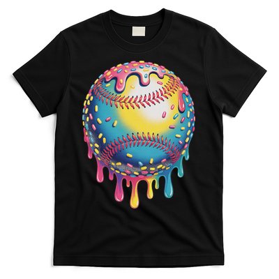 Ice Cream Drip Baseball Stuff Baseball Drip For T-Shirt