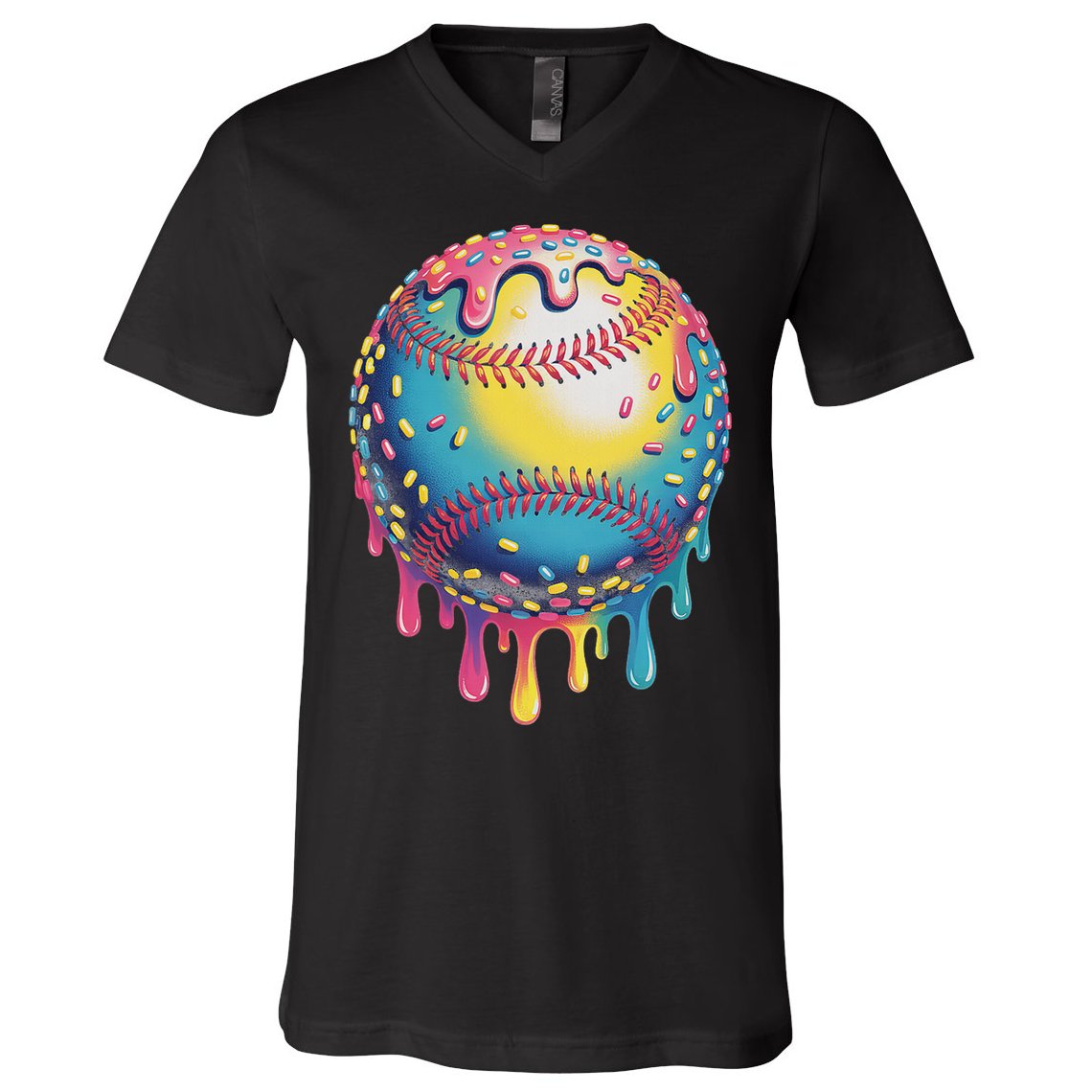 Ice Cream Drip Baseball Stuff Baseball Drip For V-Neck T-Shirt