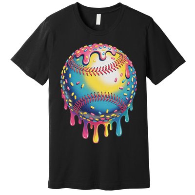Ice Cream Drip Baseball Stuff Baseball Drip For Premium T-Shirt