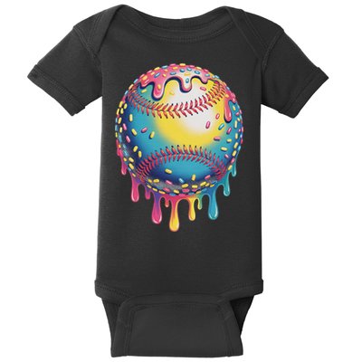 Ice Cream Drip Baseball Stuff Baseball Drip For Baby Bodysuit