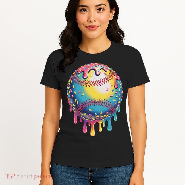 Ice Cream Drip Baseball Stuff Baseball Drip For Womens T-Shirt