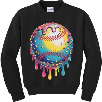 Ice Cream Drip Baseball Stuff Baseball Drip For Kids Sweatshirt