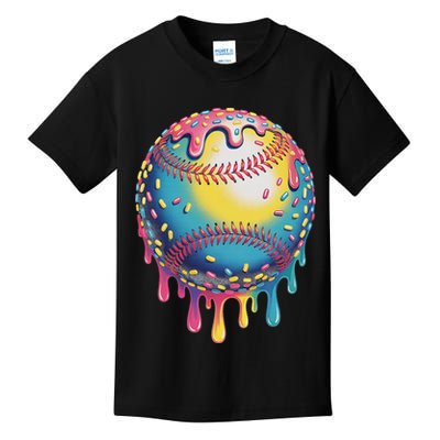 Ice Cream Drip Baseball Stuff Baseball Drip For Kids T-Shirt