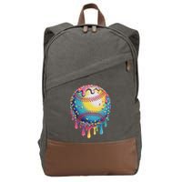 Ice Cream Drip Baseball Stuff Baseball Drip For Cotton Canvas Backpack