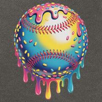 Ice Cream Drip Baseball Stuff Baseball Drip For Cotton Canvas Backpack