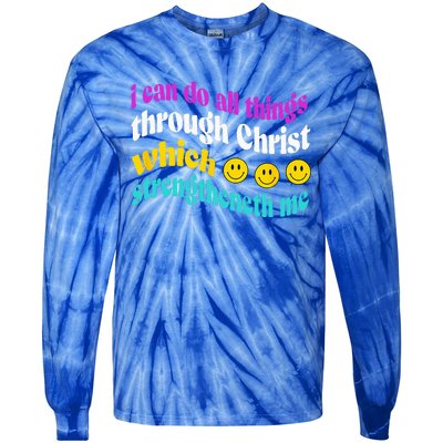 I Can Do All Things Inspirational Gift Tie-Dye Long Sleeve Shirt