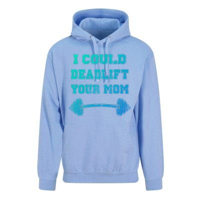 I Could Deadlift Your Mom Weightlifting Gift Funny Gift Unisex Surf Hoodie