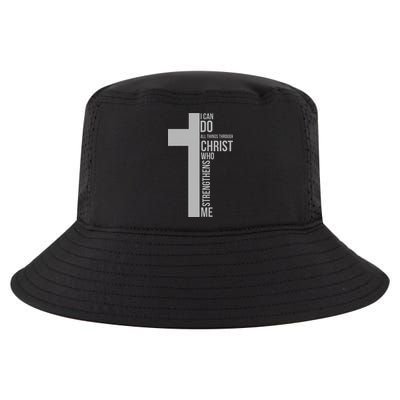 I Can Do All Things Through Christ Who Strengthens Me Cross Cool Comfort Performance Bucket Hat