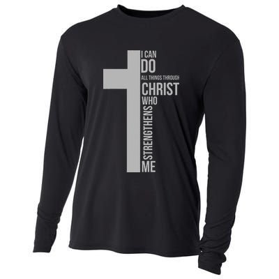 I Can Do All Things Through Christ Who Strengthens Me Cross Cooling Performance Long Sleeve Crew
