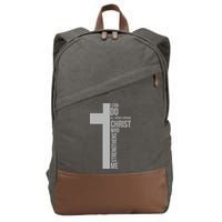 I Can Do All Things Through Christ Who Strengthens Me Cross Cotton Canvas Backpack
