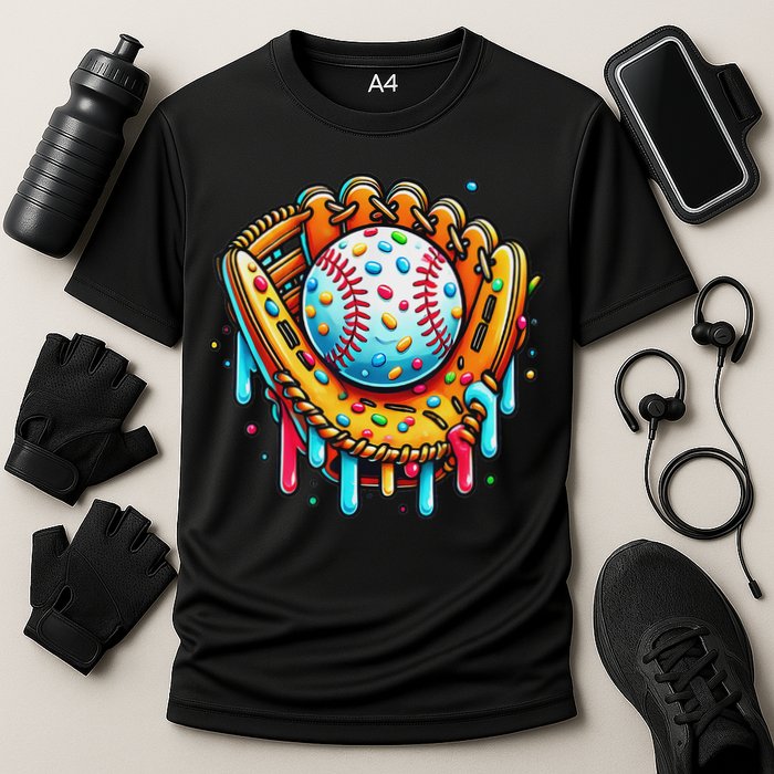 Ice Cream Drip Baseball Stuff Baseball Drip For Cooling Performance Crew T-Shirt