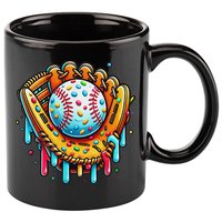 Ice Cream Drip Baseball Stuff Baseball Drip For 11oz C Handle Ceramic Mug