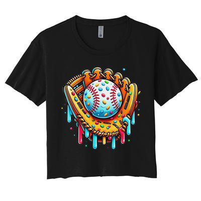 Ice Cream Drip Baseball Stuff Baseball Drip For Crop Top