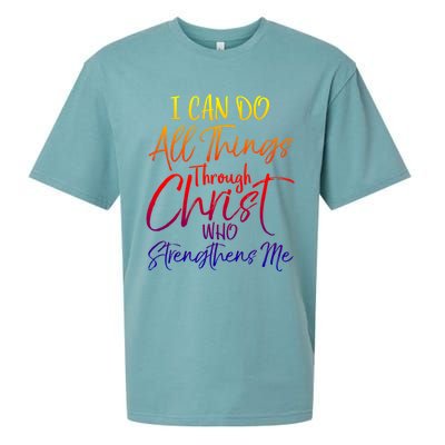 I Can Do All Things Through Christ Who Strengthens Me Gift Sueded Cloud Jersey T-Shirt