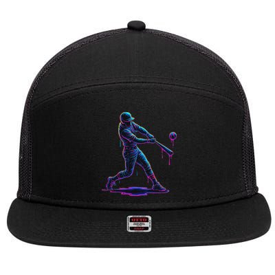 Ice Cream Drip Baseball Player Drip With Sprinkles 7 Panel Mesh Trucker Snapback Hat