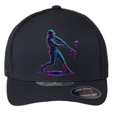 Ice Cream Drip Baseball Player Drip With Sprinkles Flexfit Unipanel Trucker Cap