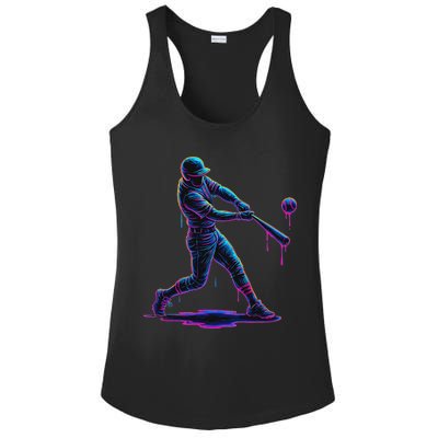 Ice Cream Drip Baseball Player Drip With Sprinkles Ladies PosiCharge Competitor Racerback Tank