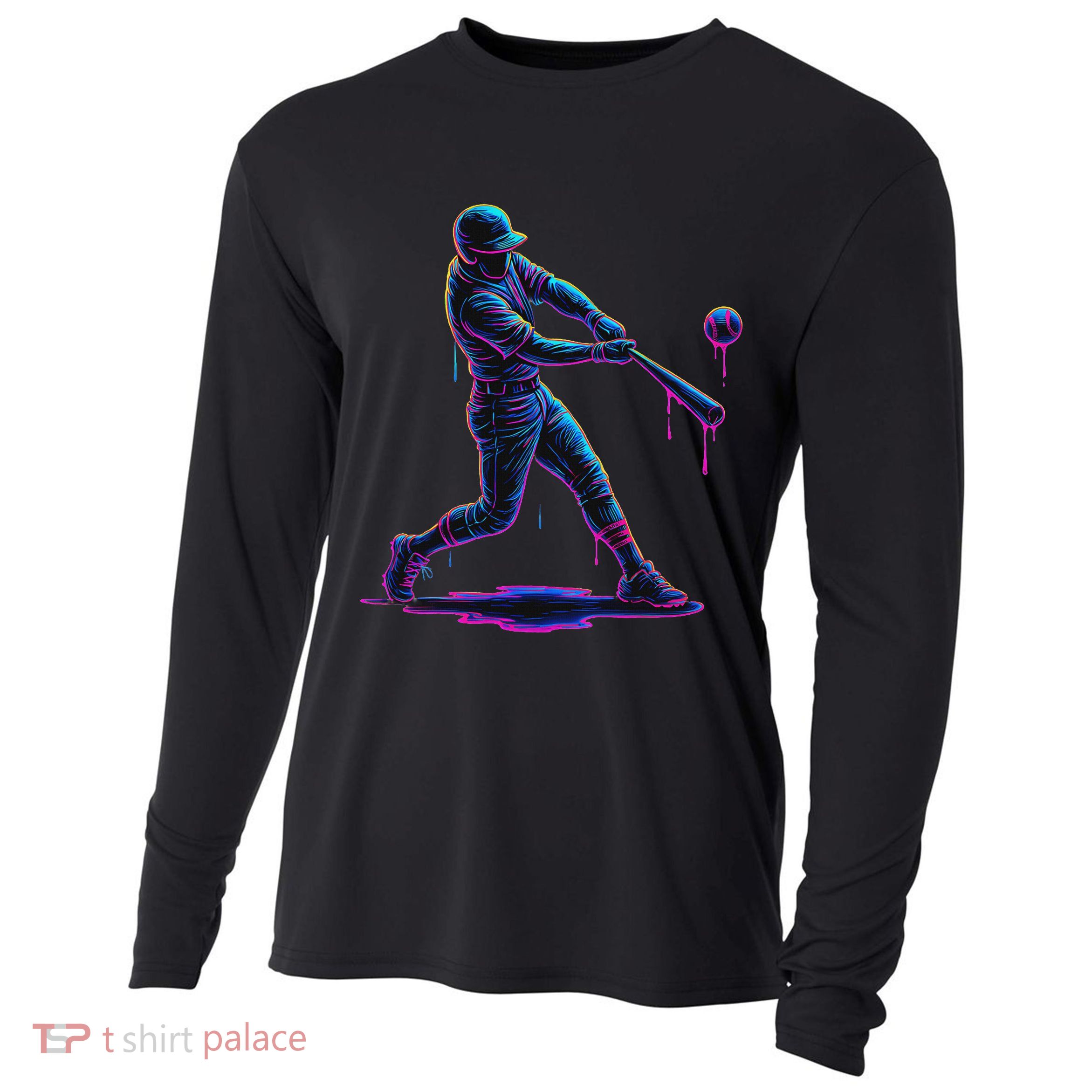 Ice Cream Drip Baseball Player Drip With Sprinkles Cooling Performance Long Sleeve Crew