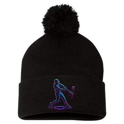 Ice Cream Drip Baseball Player Drip With Sprinkles Pom Pom 12in Knit Beanie