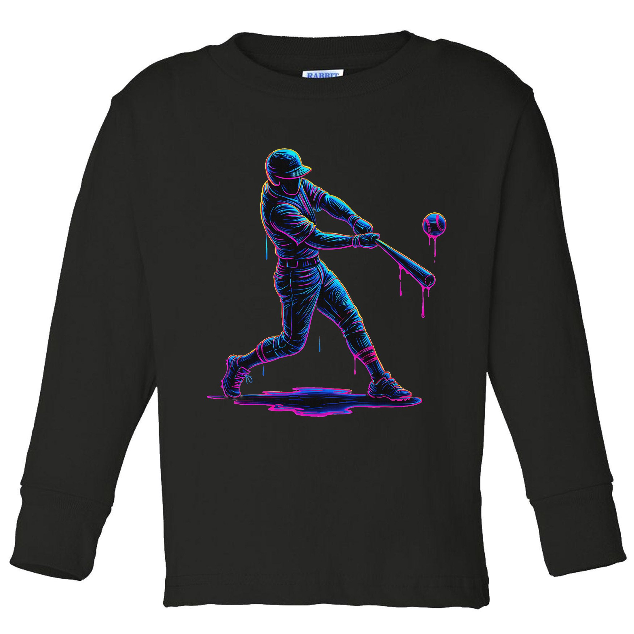 Ice Cream Drip Baseball Player Drip With Sprinkles Toddler Long Sleeve Shirt