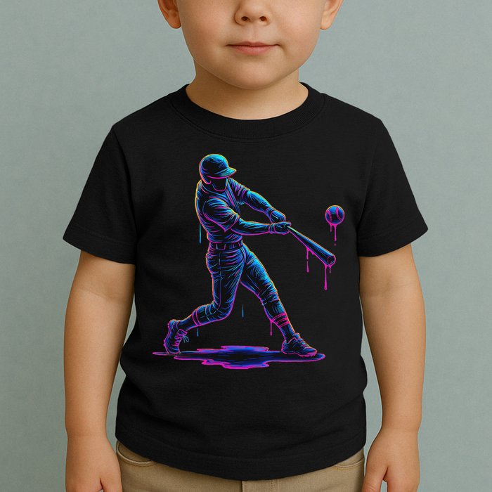 Ice Cream Drip Baseball Player Drip With Sprinkles Toddler T-Shirt
