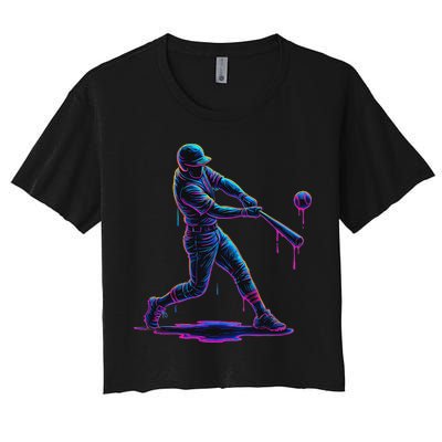Ice Cream Drip Baseball Player Drip With Sprinkles Crop Top