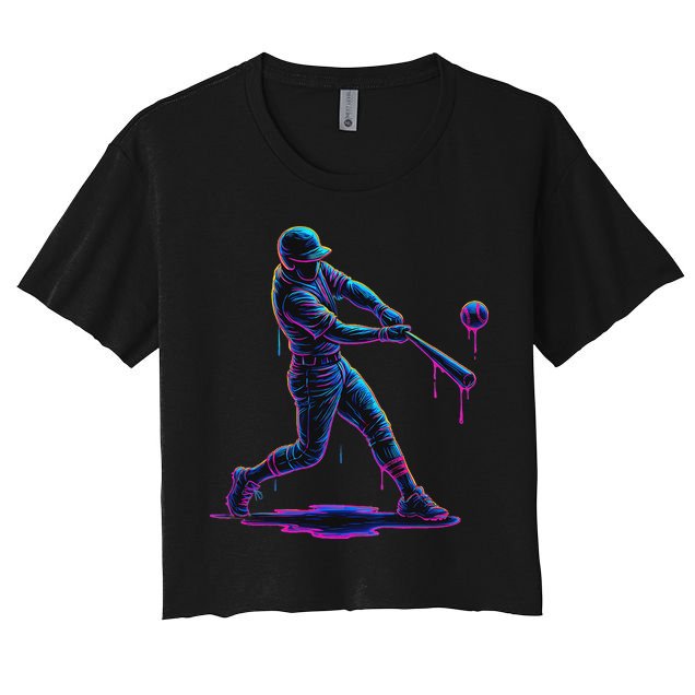Ice Cream Drip Baseball Player Drip With Sprinkles Crop Top