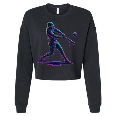 Ice Cream Drip Baseball Player Drip With Sprinkles Cropped Pullover Crew