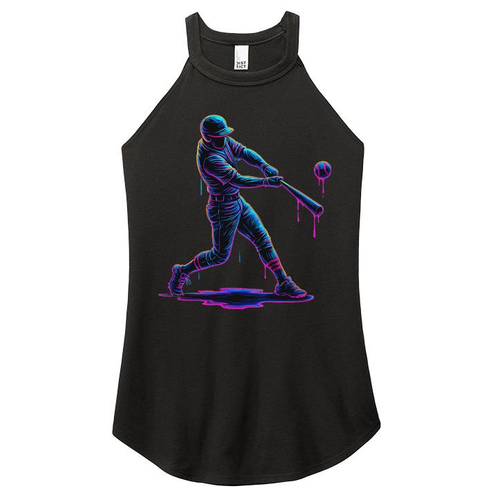 Ice Cream Drip Baseball Player Drip With Sprinkles Women's Perfect Tri Rocker Tank
