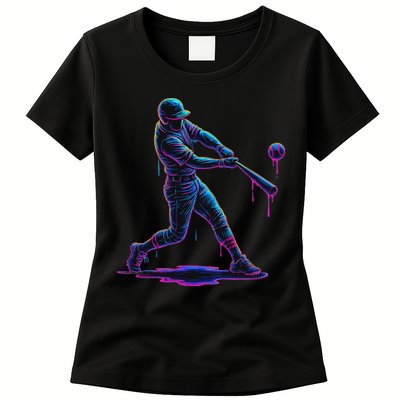Ice Cream Drip Baseball Player Drip With Sprinkles Womens T-Shirt