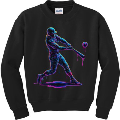Ice Cream Drip Baseball Player Drip With Sprinkles Kids Sweatshirt