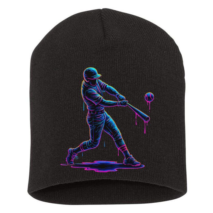 Ice Cream Drip Baseball Player Drip With Sprinkles Short Acrylic Beanie