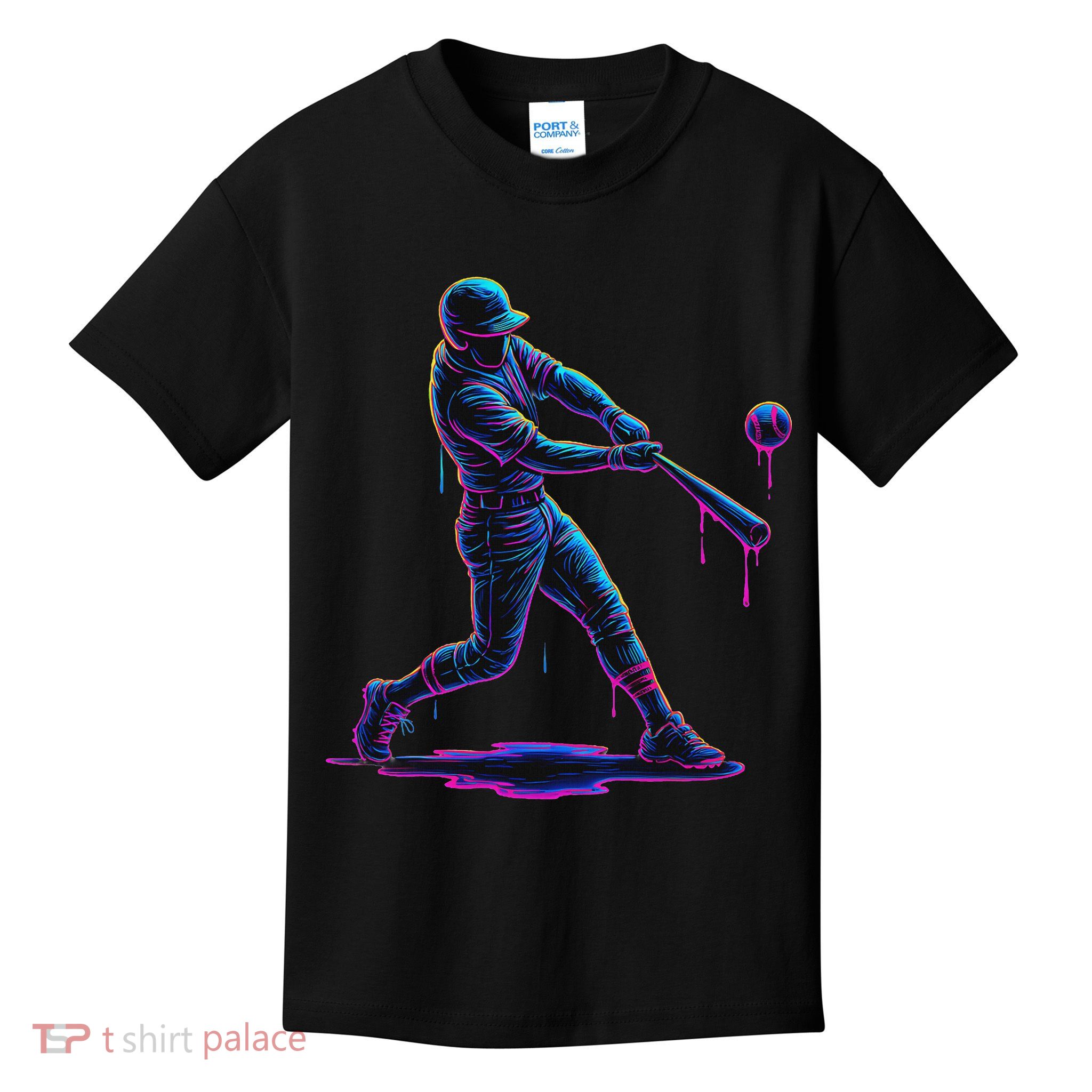Ice Cream Drip Baseball Player Drip With Sprinkles Kids T-Shirt