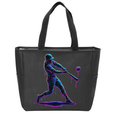 Ice Cream Drip Baseball Player Drip With Sprinkles Zip Tote Bag