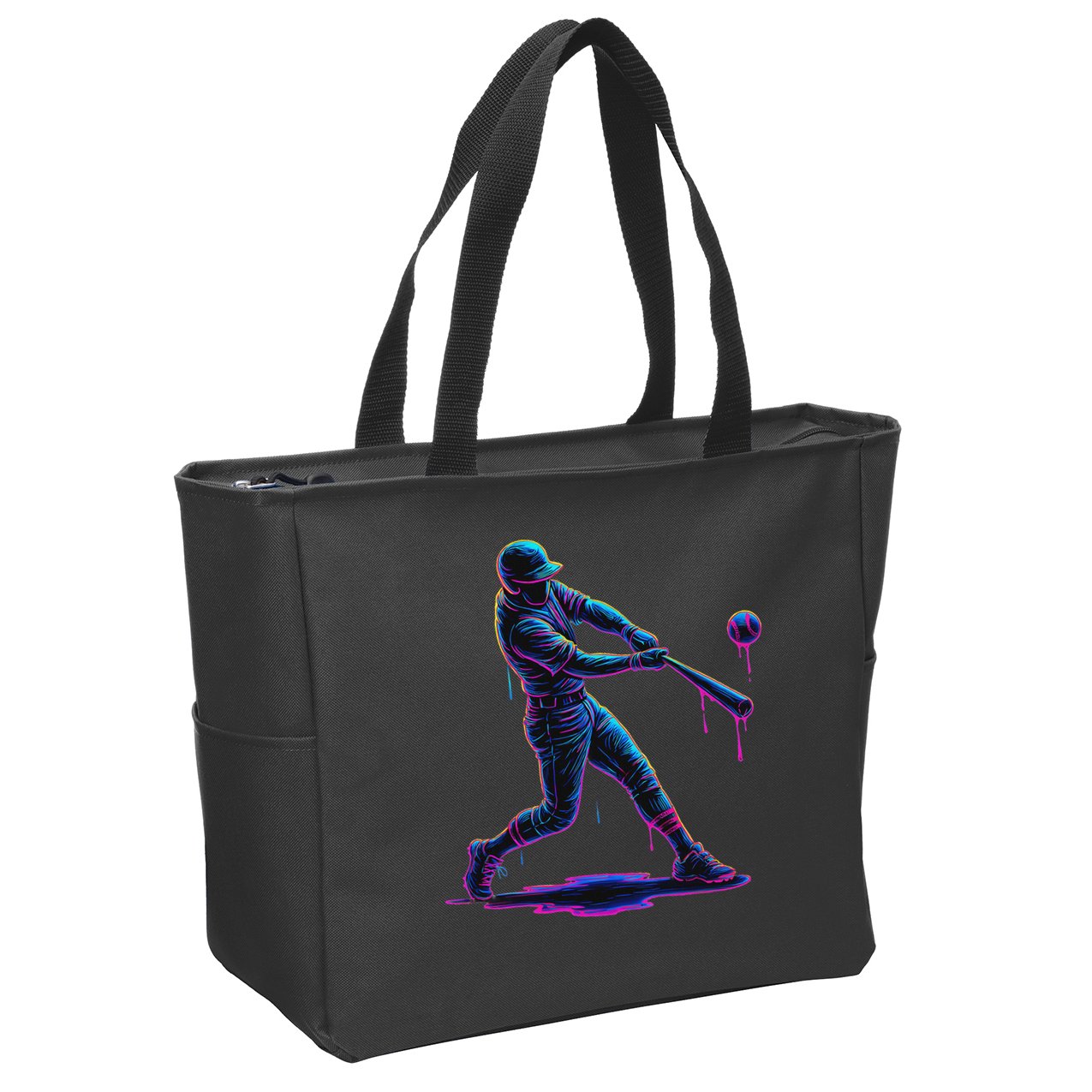 Ice Cream Drip Baseball Player Drip With Sprinkles Zip Tote Bag