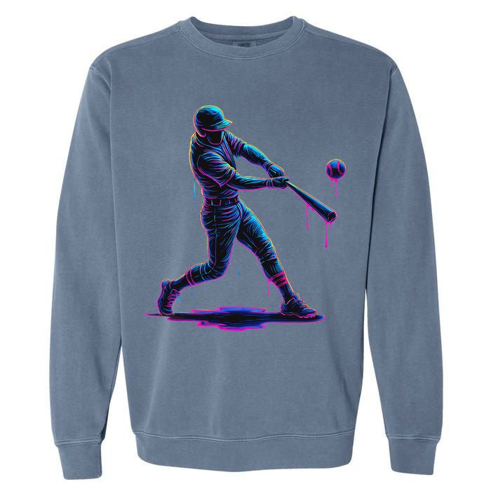 Ice Cream Drip Baseball Player Drip With Sprinkles Garment-Dyed Sweatshirt