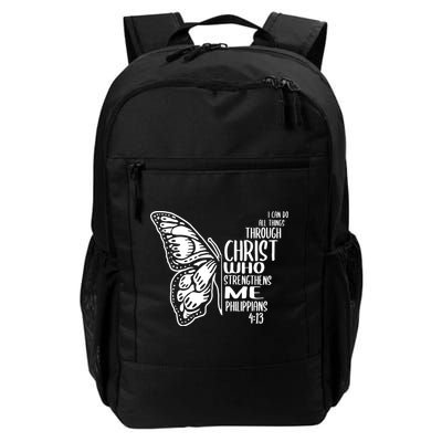 I Can Do All Things Through Christ Butterfly Daily Commute Backpack
