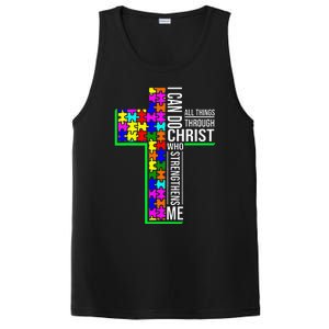 I Can Do All Things Through Christ Cross Art - Religious PosiCharge Competitor Tank