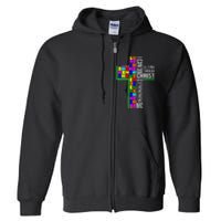 I Can Do All Things Through Christ Cross Art - Religious Full Zip Hoodie