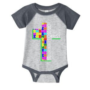 I Can Do All Things Through Christ Cross Art - Religious Infant Baby Jersey Bodysuit