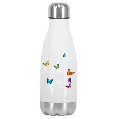 I Can Do All Things Through Christ Butterfly Art Gift Religious Gift Stainless Steel Insulated Water Bottle