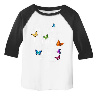 I Can Do All Things Through Christ Butterfly Art Gift Religious Gift Toddler Fine Jersey T-Shirt