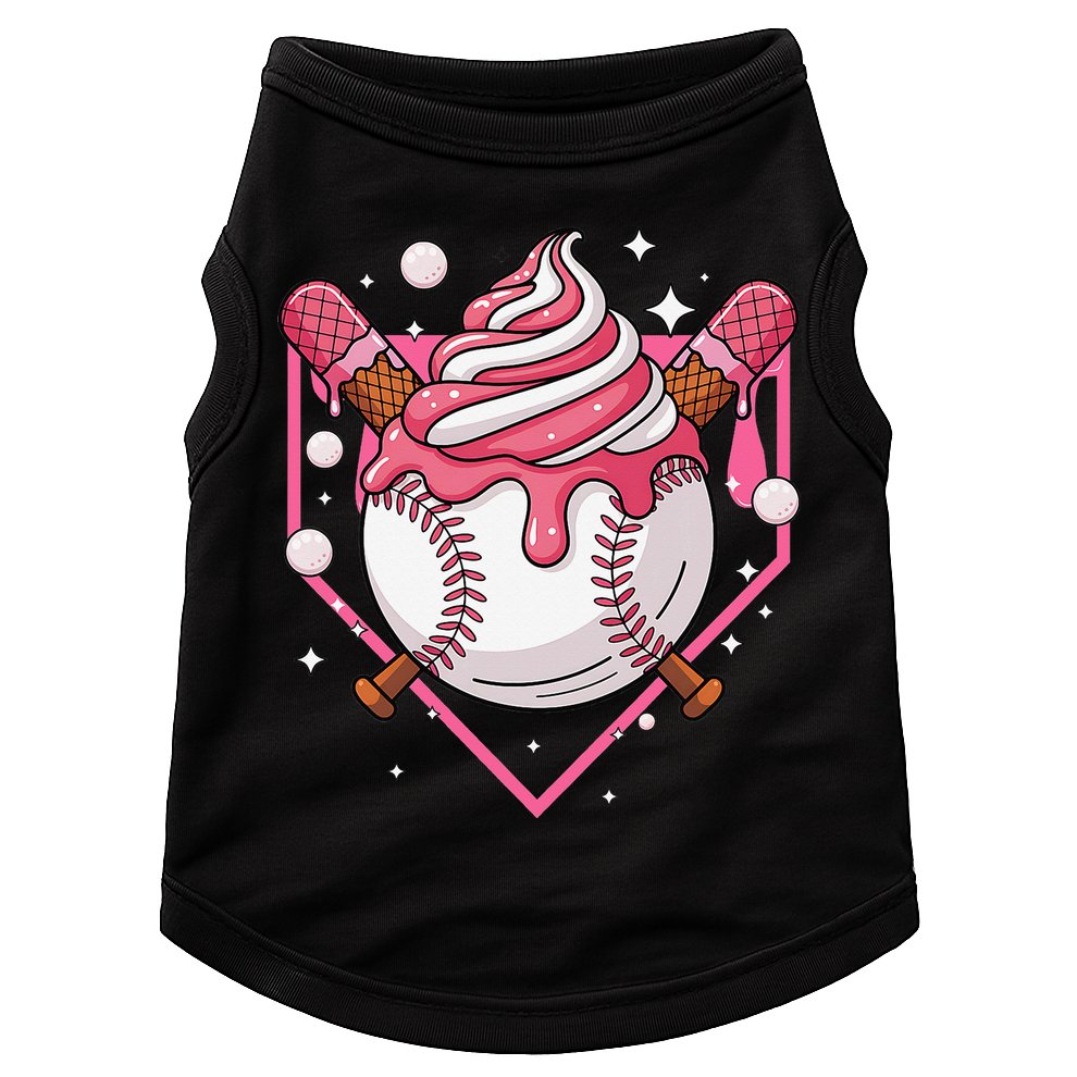 Ice Cream Drip Baseball Stuff Stuff Baseball Doggie Tank