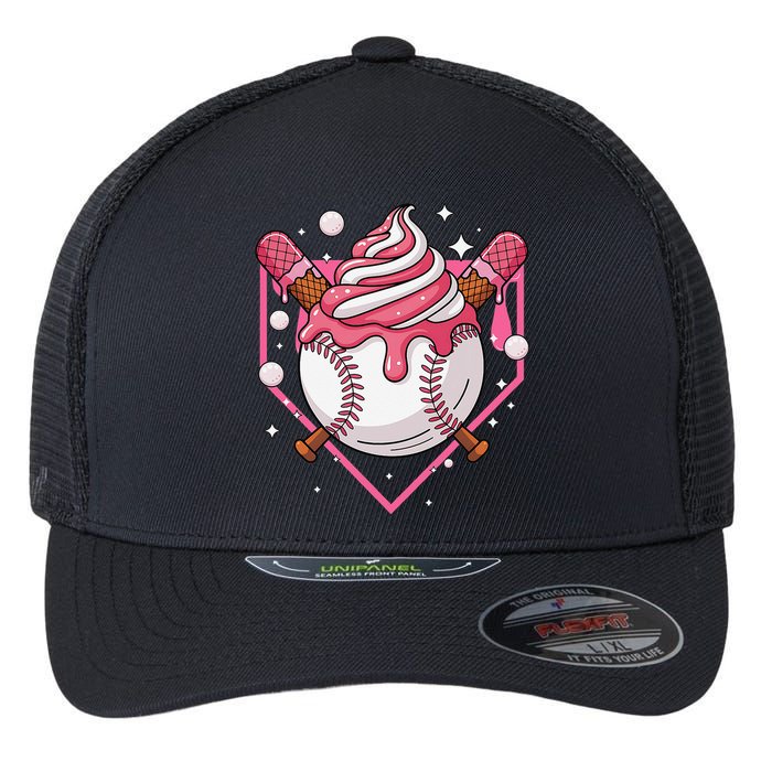 Ice Cream Drip Baseball Stuff Stuff Baseball Flexfit Unipanel Trucker Cap