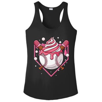 Ice Cream Drip Baseball Stuff Stuff Baseball Ladies PosiCharge Competitor Racerback Tank