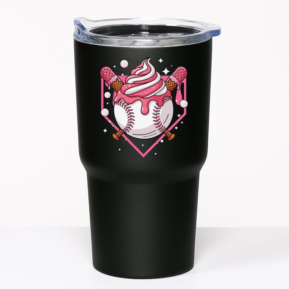 Ice Cream Drip Baseball Stuff Stuff Baseball Tumbler